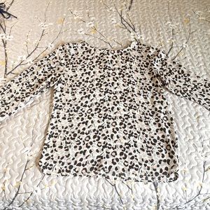 Loft Grey and Pink Leopard Print Blouse